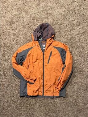 Columbia Orange and Gray Hooded Windbreaker
